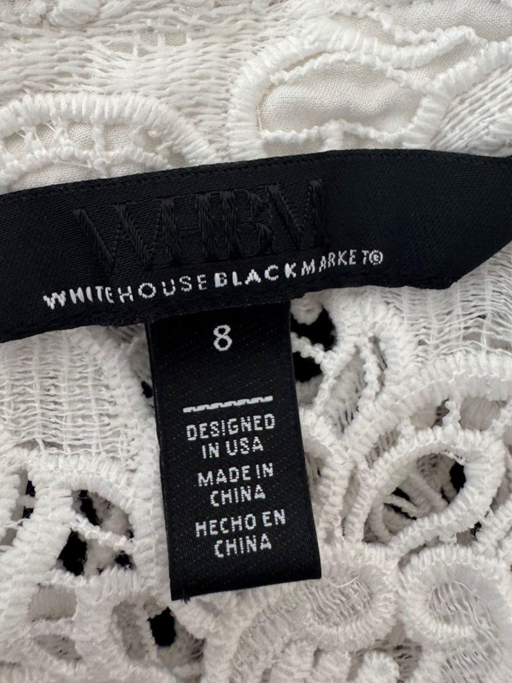 White House Black Market White Lace Jacket Size Small - Picture 7 of 8
